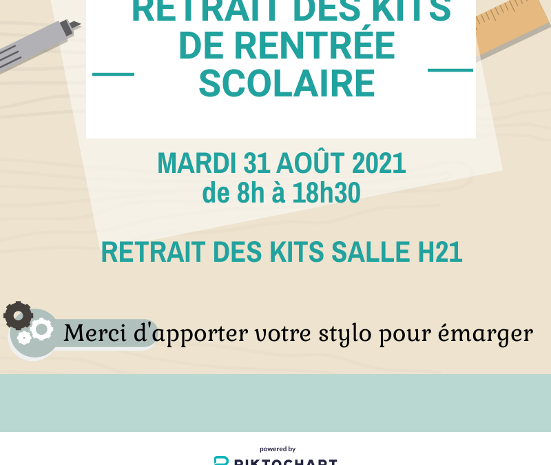 RETRAIT KITS DE RENTRÉE SCOLAIRE