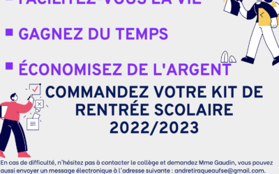 COMMANDE DE KITS DE RENTREE SCOLAIRE