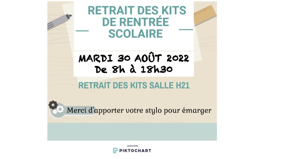 RETRAIT DES KITS DE RENTRÉE SCOLAIRE