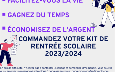 COMMANDE KITS DE RENTRÉE SCOLAIRE